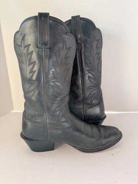 Ariat Heritage R Toe Western Boots Black Leather Women’s 7B Style 15701 Cowboy - Picture 6 of 16